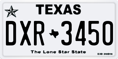 TX license plate DXR3450