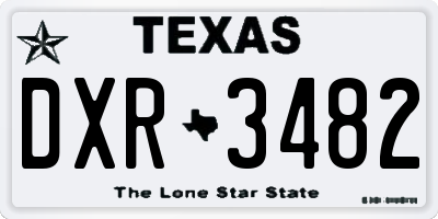 TX license plate DXR3482