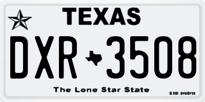 TX license plate DXR3508