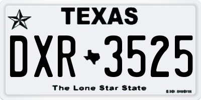 TX license plate DXR3525