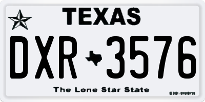 TX license plate DXR3576