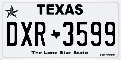 TX license plate DXR3599