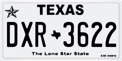 TX license plate DXR3622