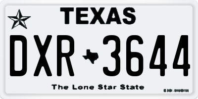 TX license plate DXR3644