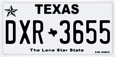 TX license plate DXR3655