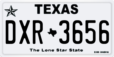 TX license plate DXR3656