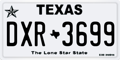 TX license plate DXR3699