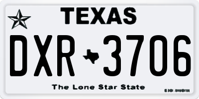 TX license plate DXR3706