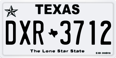 TX license plate DXR3712