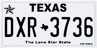 TX license plate DXR3736