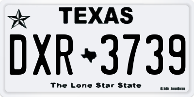 TX license plate DXR3739