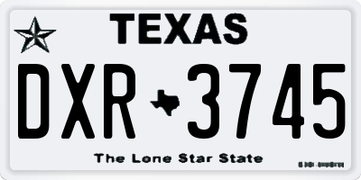 TX license plate DXR3745
