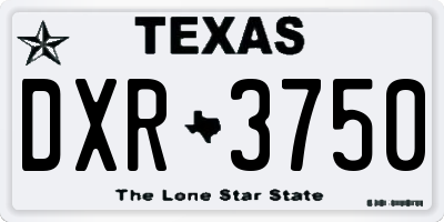 TX license plate DXR3750