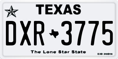 TX license plate DXR3775