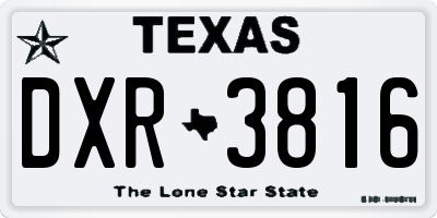 TX license plate DXR3816