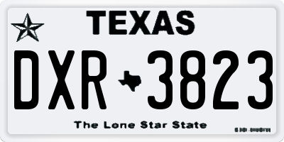 TX license plate DXR3823
