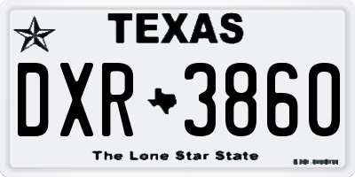 TX license plate DXR3860