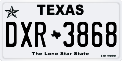 TX license plate DXR3868