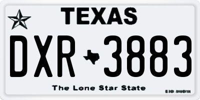 TX license plate DXR3883