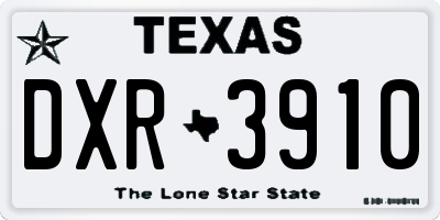 TX license plate DXR3910