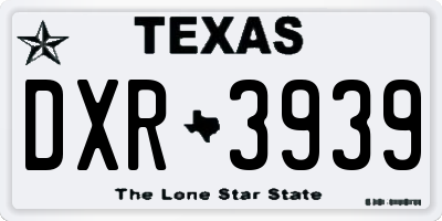 TX license plate DXR3939