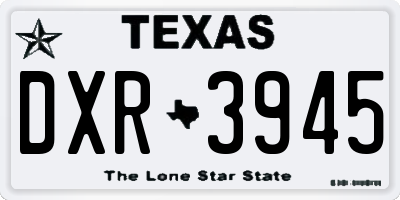 TX license plate DXR3945
