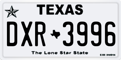 TX license plate DXR3996