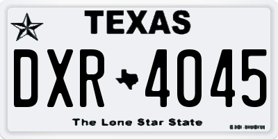 TX license plate DXR4045