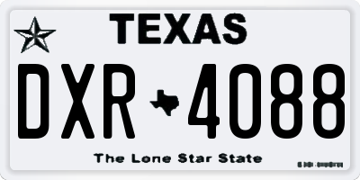 TX license plate DXR4088