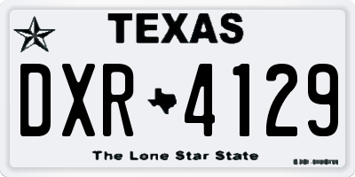 TX license plate DXR4129