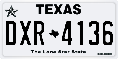 TX license plate DXR4136