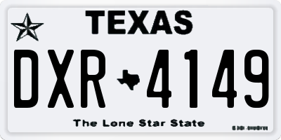 TX license plate DXR4149