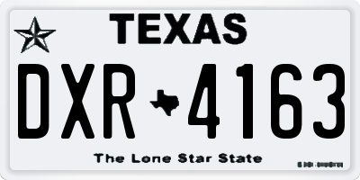 TX license plate DXR4163