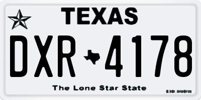 TX license plate DXR4178