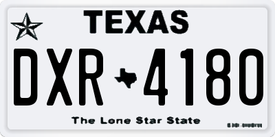 TX license plate DXR4180