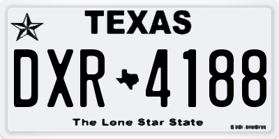 TX license plate DXR4188