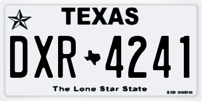 TX license plate DXR4241