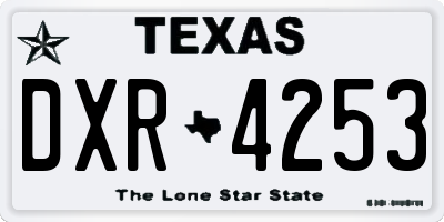 TX license plate DXR4253