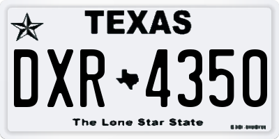 TX license plate DXR4350