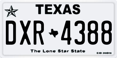 TX license plate DXR4388