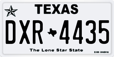TX license plate DXR4435