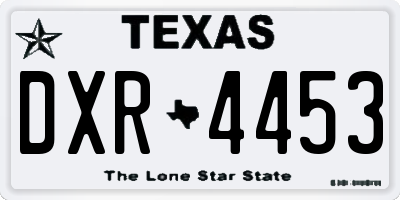TX license plate DXR4453