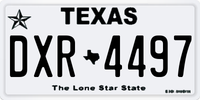 TX license plate DXR4497