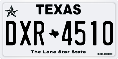 TX license plate DXR4510