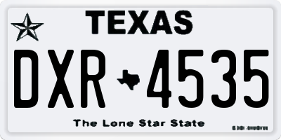 TX license plate DXR4535