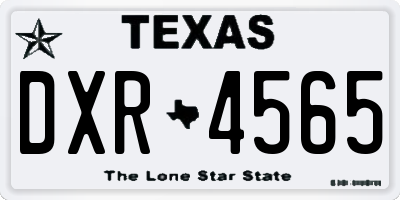 TX license plate DXR4565