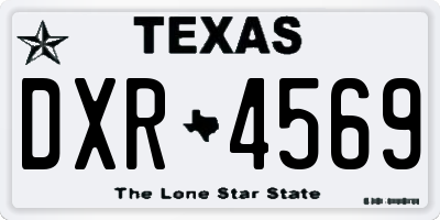 TX license plate DXR4569