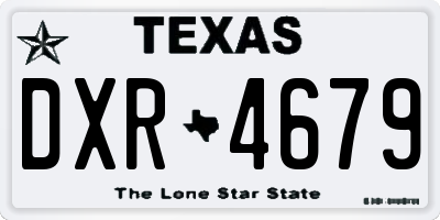 TX license plate DXR4679
