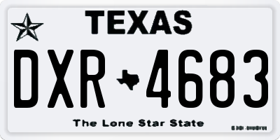 TX license plate DXR4683