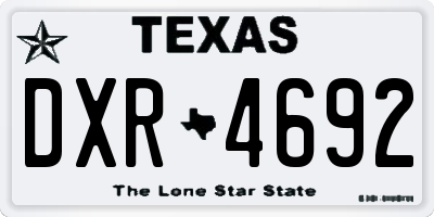 TX license plate DXR4692
